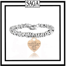 SAGA GIOIELLI® BRACCIALE NODINI INTRECCIATO DONNA FRASI PENSIERI PAROLE EMOZIONALE INCISIONE CUORE