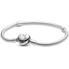 Pandora Moments - Bracciale con maglia snake e chiusura a cuore in in Argento Sterling, Gioiello da polso,