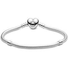 Pandora Moments - Bracciale con maglia snake e chiusura a cuore in in Argento Sterling, Gioiello da polso,