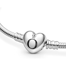 Pandora Moments - Bracciale con maglia snake e chiusura a cuore in in Argento Sterling, Gioiello da polso,