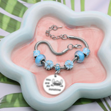 LUXYSODE Bracciale rigido da donna e ragazza con ciondolo con scritta "You are my sunshine" per figlia e nipote