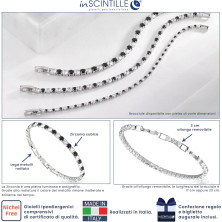 inSCINTILLE Bracciale Tennis Donna Uomo con Zirconi e Chiusura a Scatto Regolabile