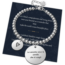 Chritice Regali Natale Donna Regalo Natale Amica Mamma Nonna, Bracciale Donna Acciaio con Frasi Bracciale Amicizia Regalo Amica