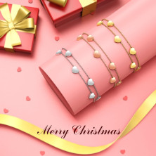 Chritice Regali Natale Donna Regalo Natale Amica Mamma Nonna, Bracciale Donna Acciaio con Frasi Bracciale Amicizia Regalo Amica