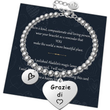 Chritice Regali Natale Donna Regalo Natale Amica Mamma Nonna, Bracciale Donna Acciaio con Frasi Bracciale Amicizia Regalo Amica