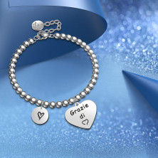 Chritice Regali Natale Donna Regalo Natale Amica Mamma Nonna, Bracciale Donna Acciaio con Frasi Bracciale Amicizia Regalo Amica