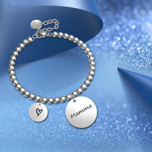 Chritice Regali Natale Donna Regalo Natale Amica Mamma Nonna, Bracciale Donna Acciaio con Frasi Bracciale Amicizia Regalo Amica