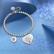 Chritice Regali Natale Donna Regalo Natale Amica Mamma Nonna, Bracciale Donna Acciaio con Frasi Bracciale Amicizia Regalo Amica