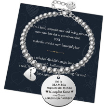 Chritice Regali Natale Donna Regalo Natale Amica Mamma Nonna, Bracciale Donna Acciaio con Frasi Bracciale Amicizia Regalo Amica