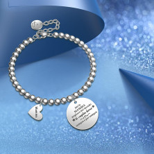 Chritice Regali Natale Donna Regalo Natale Amica Mamma Nonna, Bracciale Donna Acciaio con Frasi Bracciale Amicizia Regalo Amica