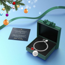 Chritice Regali Natale Donna Regalo Natale Amica Mamma Nonna, Bracciale Donna Acciaio con Frasi Bracciale Amicizia Regalo Amica