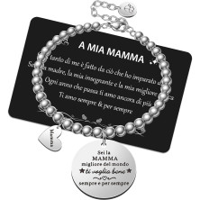 Chritice Regali Natale Donna Regalo Natale Amica Mamma Nonna, Bracciale Donna Acciaio con Frasi Bracciale Amicizia Regalo Amica