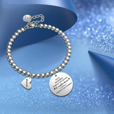 Chritice Regali Natale Donna Regalo Natale Amica Mamma Nonna, Bracciale Donna Acciaio con Frasi Bracciale Amicizia Regalo Amica