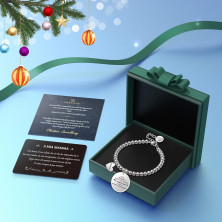 Chritice Regali Natale Donna Regalo Natale Amica Mamma Nonna, Bracciale Donna Acciaio con Frasi Bracciale Amicizia Regalo Amica