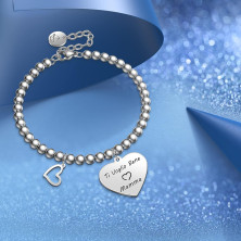 Chritice Regali Natale Donna Regalo Natale Amica Mamma Nonna, Bracciale Donna Acciaio con Frasi Bracciale Amicizia Regalo Amica