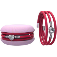 Macaron TOOLATE Bracciale Charm Macaron Donna in Caucciù con Simbolo, Charm Cuore Stella Quadrifoglio, Confezione Pasticcino -