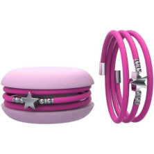 Macaron TOOLATE Bracciale Charm Macaron Donna in Caucciù con Simbolo, Charm Cuore Stella Quadrifoglio, Confezione Pasticcino -