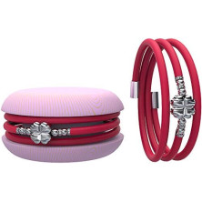 Macaron TOOLATE Bracciale Charm Macaron Donna in Caucciù con Simbolo, Charm Cuore Stella Quadrifoglio, Confezione Pasticcino -