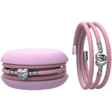 Macaron TOOLATE Bracciale Charm Macaron Donna in Caucciù con Simbolo, Charm Cuore Stella Quadrifoglio, Confezione Pasticcino -