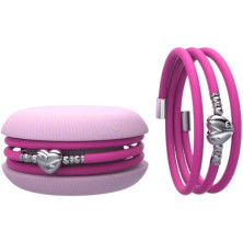 Macaron TOOLATE Bracciale Charm Macaron Donna in Caucciù con Simbolo, Charm Cuore Stella Quadrifoglio, Confezione Pasticcino -