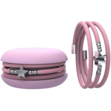 Macaron TOOLATE Bracciale Charm Macaron Donna in Caucciù con Simbolo, Charm Cuore Stella Quadrifoglio, Confezione Pasticcino -