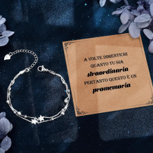 CheersLife Bracciale In Argento Con Stelle E Perline Per Le Donne,Regali Di Ispirazione Per Le Donne Ragazze,Bracciali Per Donna