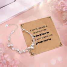 CheersLife Bracciale In Argento Con Stelle E Perline Per Le Donne,Regali Di Ispirazione Per Le Donne Ragazze,Bracciali Per Donna