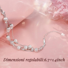 CheersLife Bracciale In Argento Con Stelle E Perline Per Le Donne,Regali Di Ispirazione Per Le Donne Ragazze,Bracciali Per Donna