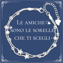 CheersLife Bracciale In Argento Con Stelle E Perline Per Le Donne,Regali Di Ispirazione Per Le Donne Ragazze,Bracciali Per Donna