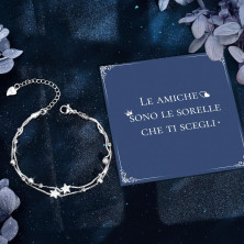 CheersLife Bracciale In Argento Con Stelle E Perline Per Le Donne,Regali Di Ispirazione Per Le Donne Ragazze,Bracciali Per Donna