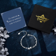 CheersLife Bracciale In Argento Con Stelle E Perline Per Le Donne,Regali Di Ispirazione Per Le Donne Ragazze,Bracciali Per Donna