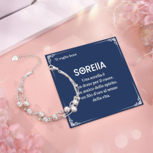 CheersLife Bracciale In Argento Con Stelle E Perline Per Le Donne,Regali Di Ispirazione Per Le Donne Ragazze,Bracciali Per Donna