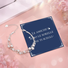 CheersLife Bracciale In Argento Con Stelle E Perline Per Le Donne,Regali Di Ispirazione Per Le Donne Ragazze,Bracciali Per Donna