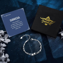 CheersLife Bracciale In Argento Con Stelle E Perline Per Le Donne,Regali Di Ispirazione Per Le Donne Ragazze,Bracciali Per Donna