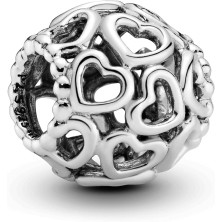 Pandora, set regalo originale, 1 braccialetto in argento con cuore e chiusura 590719 e 1 charm in argento “Apri il tuo cuore”