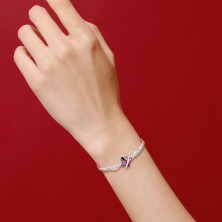 GEORGE · SMITH Bracciale Donna Placcato Argento, Regolabile, Bracciale Farfalla con Zirconi 5A - Idee Regalo Donne per Natale,