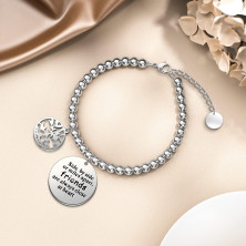 Anson&Hailey Regalo Donna Natale Bracciale Donna Braccialetto Bracciale Amicizia Best Friends e Inspirational In Acciaio