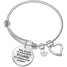 Anson&Hailey Regalo Donna Natale Bracciale Donna Braccialetto Bracciale Amicizia Best Friends e Inspirational In Acciaio