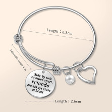 Anson&Hailey Regalo Donna Natale Bracciale Donna Braccialetto Bracciale Amicizia Best Friends e Inspirational In Acciaio