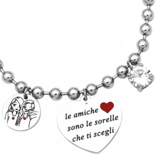 dalcuore Bracciale Amicizia, Ipoallergenico, Idee Regalo Donna Compleanno Amica Migliore Braccialetto Frasi Speciali per Amiche