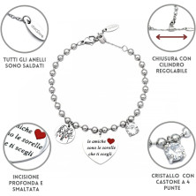 dalcuore Bracciale Amicizia, Ipoallergenico, Idee Regalo Donna Compleanno Amica Migliore Braccialetto Frasi Speciali per Amiche