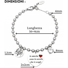 dalcuore Bracciale Amicizia, Ipoallergenico, Idee Regalo Donna Compleanno Amica Migliore Braccialetto Frasi Speciali per Amiche