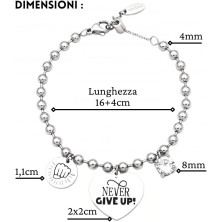 dalcuore Bracciale Amicizia, Ipoallergenico, Idee Regalo Donna Compleanno Amica Migliore Braccialetto Frasi Speciali per Amiche