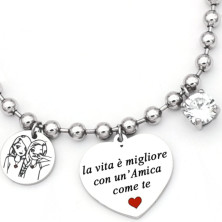 dalcuore Bracciale Amicizia, Ipoallergenico, Idee Regalo Donna Compleanno Amica Migliore Braccialetto Frasi Speciali per Amiche