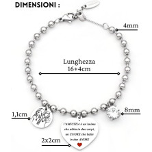 dalcuore Bracciale Amicizia, Ipoallergenico, Idee Regalo Donna Compleanno Amica Migliore Braccialetto Frasi Speciali per Amiche