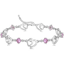 Cosie Lily Bracciale Donna Argento 925 Bracciale Cuore Placcati Oro Rosa Bracciale Mamma Gioielli Regalo Idea Compleanno Festa