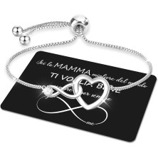 J.Fée Regali Natale Donna Regalo Donna Natale, Bracciale Donna Argento 925 con Infinito Cuore Bracciale Argento Regolabile