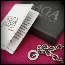 SAGA GIOIELLI® Bracciale Donna Catena Iniziali Cristalli Acciaio