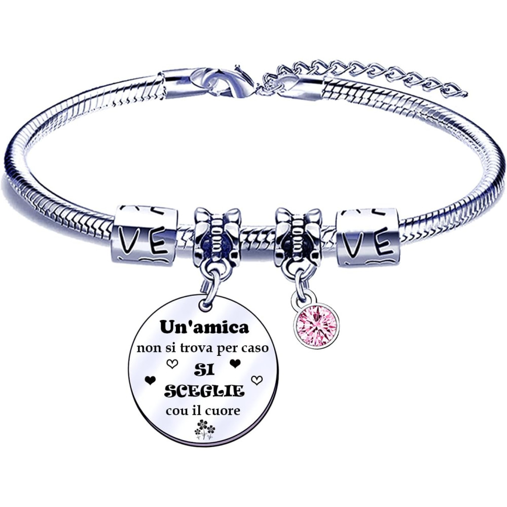 POIUYTRE Regali Natale Amica Braccialetti Sorella Regali Migliore Amica Regalo di Amicizia Bracciale Amica Regalo Sorella Amica