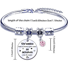 POIUYTRE Regali Natale Amica Braccialetti Sorella Regali Migliore Amica Regalo di Amicizia Bracciale Amica Regalo Sorella Amica